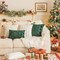 Christmas Tree Pillow Covers Set of 2 – 18x18 Inch 3D Xmas Tree Shaped Faux Fur Throw Pillow Covers for Couch, Sofa, Living Room Winter Holiday Decor, Farmhouse (Dark Green)